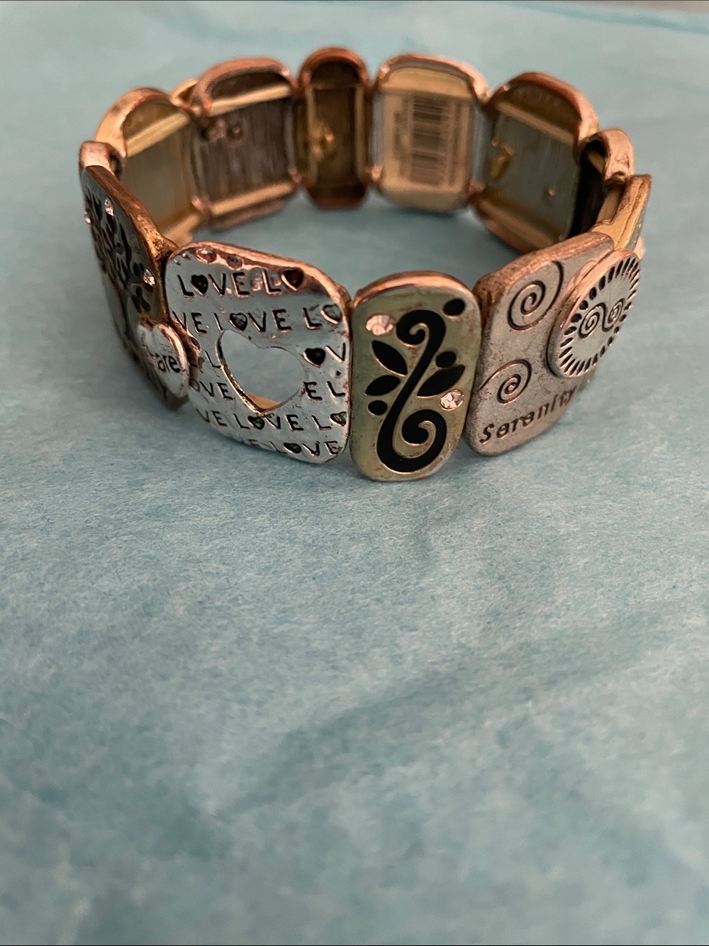 Mixed Metal Inspirational Bracelet - Gold & Bronze Tone